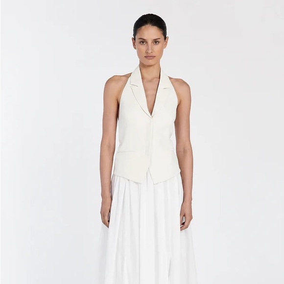 NWT DISSH LIBERTY CREAM HALTER VEST size 6 - Picture 1 of 8